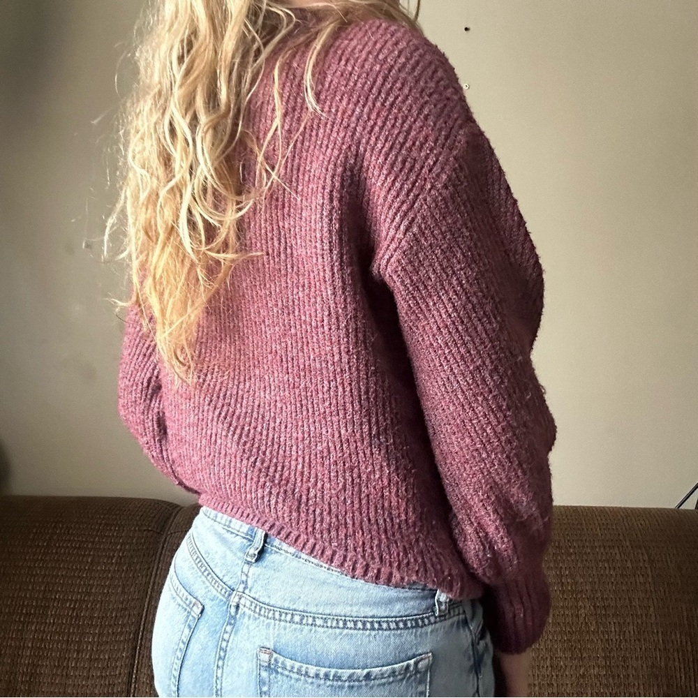 EVEREVE Gianna Plum Mock Neck Sweater M - Picture 6 of 6